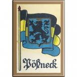 Küchenmagnet - Wappen Pösneck - Gr. ca. 8 x 5,5 cm - 37540 - Magnet Kühlschrankmagnet