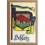 Küchenmagnet - Wappen Schleiz - Gr. ca. 8 x 5,5 cm - 37547 - Magnet Kühlschrankmagnet