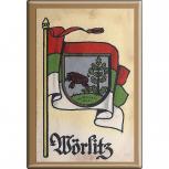 Kühlschrankmagnet - Wappen Wörlitz - Gr. ca. 8 x 5,5 cm - 37554 - Magnet Küchenmagnet