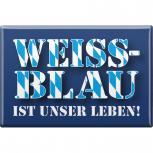 Küchenmagnet - WEISS-BLAU IST UNSER LEBEN - Gr. ca. 8 x 5,5 cm - 38224 - Magnet