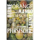 KÜCHENMAGNET - Orange Mango Pfirsisch Obstnamen - Gr. ca. 8 x 5,5 cm - 38816 - Magnet