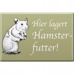Kühlschrankmagnet - Hier lagert Hamsterfutter - Hamster - Gr. ca. 8 x 5,5 cm - 38846 - Magnet Küchenmagnet