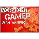 MAGNET - Vorsicht Gamer am Werk - Gr. ca. 8 x 5,5 cm - 38969 - Küchenmagnet