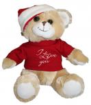 Plüsch - Teddybär mit Shirt und Mütze - I love You - Weihnachten - 39948