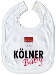 Baby-Lätzchen mit Druckmotiv  - Kölner Baby - 08412 - weiss