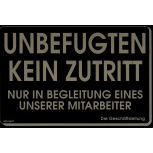 Hinweisschild - ZUTRITT IN BEGLEITUNG - MITARBEITER - 308607 - 30 x 20 cm
