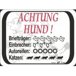 Warnschild - ACHTUNG HUND! - 309002 - 20cm x 15cm - Tiere Hund