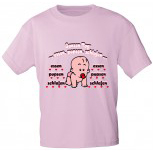 Kinder T-Shirt mit Aufdruck - Ganzen Tag essen, pupsen, schlafen - 08260 - rosa - Gr. 86/92