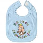 Baby-Lätzchen mit Druckmotiv  - Ich bin ein 24 Stunden Job - 07026 hellblau