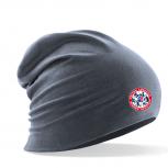 Longbeanie Slouch-Beanie Sommerbeanie mit Textildruck Wappen - FEUERWEHR ABZEICHEN - SB55054 grau