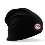 Longbeanie Slouch-Beanie Sommerbeanie mit Textildruck Wappen - FEUERWEHR ABZEICHEN - SB55054 schwarz