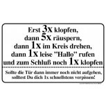 Witziges Schild - Erst 3x klopfen, 5x räuspern... - 309073 - Gr. 25 x 15 cm - Arbeit Büro