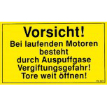 Warnschild - VORSICHT - Laufenden Motoren - Gr. ca. 25 x 15 cm - 308413