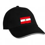 Baseballcap mit Print Fahne Flagge - Libanon - 50155 schwarz