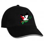 Baseballcap mit Textildruck Fahne Flagge - Free Palestine Friedenstaube - 50184 schwarz