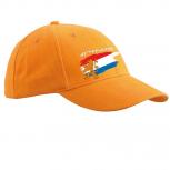 Baseballcap mit Textildruck - wehende Fahne Niederlande - 50186 orange