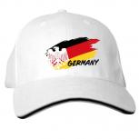 Baseballcap mit Textildruck - wehende Fahne Adler Deutschland - 50193 Weiß