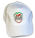Baseballcap mit Textildruck - IRANFLAGGE "I am so proud of my people"  50195 weiß