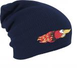 Longbeanie Slouch-Beanie Mütze Flamme Vogel 51104 Navy