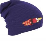 Longbeanie Slouch-Beanie Mütze Flamme Vogel 51104 lila