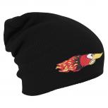 Longbeanie Slouch-Beanie Mütze Flamme Vogel 51104 schwarz