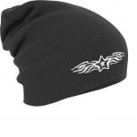 Longbeanie Slouch-Beanie Mütze Tribal Tattoo 51106 grau