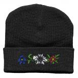 Hip-Hop Mütze Blumen 51280 schwarz