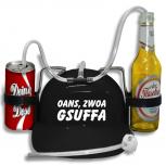 Trinkhelm Spaßhelm mit Printmotiv - OANS ZWOA GSUFFA - 51609 schwarz