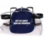 Trinkhelm Spaßhelm mit Print - Erst die Arbeit - dann das Vergnügen - 51653 blau