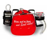 Trinkhelm Spaßhelm mit Print - Blau auf´m Bau und Spaß dabei - 51658 rot