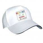 Baseballcap mit Textildruck - Meinung JA - Hass NEIN - 52026 Weiß