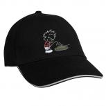 Baseballcap mit Textildruck - Pinkelmännchen auf Panzer - 52033 schwarz