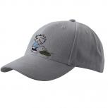 Baseballcap mit Textildruck - Pinkelmännchen gegen Panzer - 52037 grau