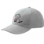 Baseballcap mit Textildruck - Pinkelmännchen gegen Drohnen - 52038 hellgrau
