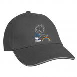 Baseballcap mit Textildruck - Pinkelmännchen gegen Regenbogen - 52039 Grau