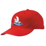 Baseballcap mit Textildruck - Peace on Earth - Friedenstaube - 52051 rot