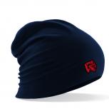 Longbeanie Slouch-Beanie Sommerbeanie mit Textildruck - SÄBELZAHNTIGER - SB55064 blau