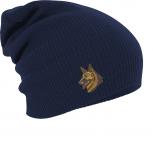 Longbeanie Slouch-Beanie Wintermütze Kopf Schäferhund 54102 Navy