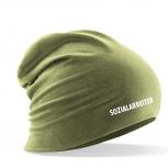 Longbeanie Slouch-Beanie Sommerbeanie mit Textildruck - SOZIALARBEITER - 54447