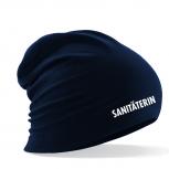 Longbeanie Slouch-Beanie Sommerbeanie mit Textildruck - SANITÄTERIN - 54449-b