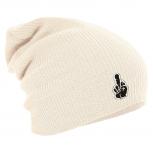 Longbeanie Slouch-Beanie Wintermütze Mittelfinger 54454 natur