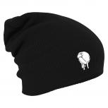 Longbeanie Slouch-Beanie Mütze Schaf 54500 schwarz