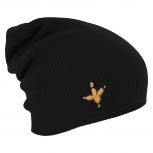 Longbeanie Slouch-Beanie Mütze Hahnentritt 54508 schwarz