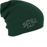Longbeanie Slouch-Beanie Mütze Worlds greatest Dad 54518 grün
