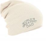 Longbeanie Slouch-Beanie Mütze Worlds greatest Dad 54518 natur