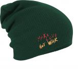 Longbeanie Slouch-Beanie Mütze make love not war 54524 grün