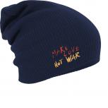 Longbeanie Slouch-Beanie Mütze make love not war 54524 Navy