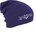 Longbeanie Slouch-Beanie Tattoo Tribal 54532 lila