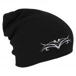 Longbeanie Slouch-Beanie Tattoo Tribal 54532 schwarz