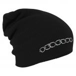 Longbeanie Slouch-Beanie Tatto Kette 54536 schwarz
